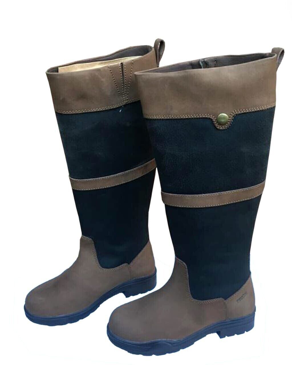 NEW PoleStar London Waterproof Leather boots, BLACK/TAN UK 8 (EU 42) REG (H 140)