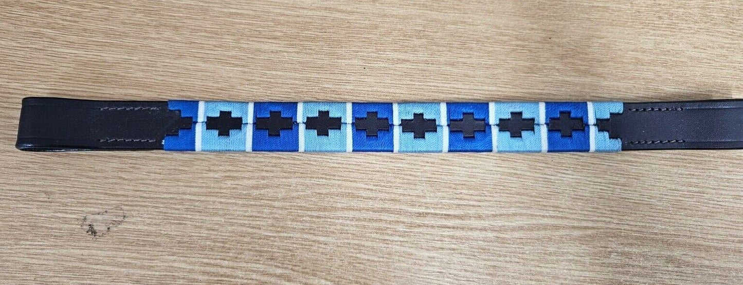 Designer Multi color (BLUE,GREY,BLUE ) Browband ,Polo Leather