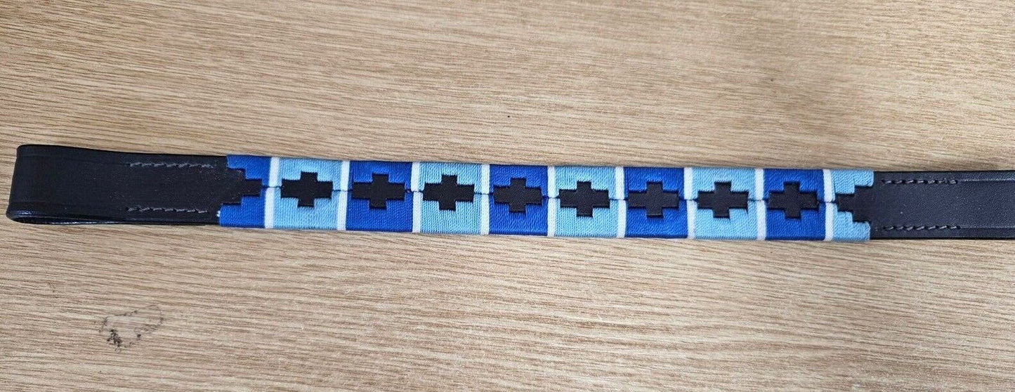Designer Multi color (BLUE,GREY,BLUE ) Browband ,Polo Leather