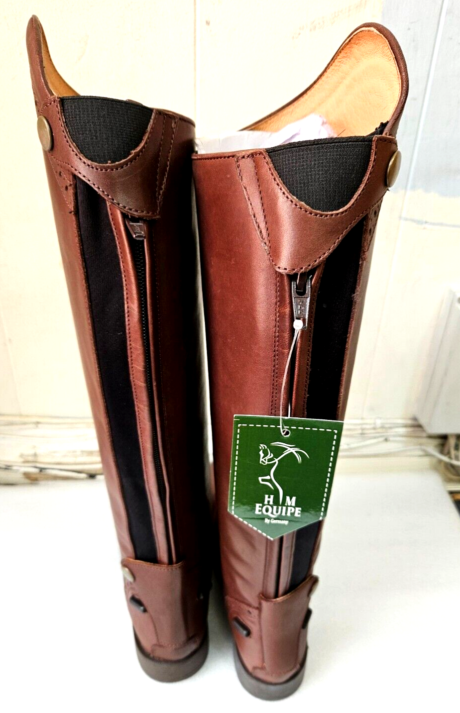 HM Equipe Dressage Tall boot with back zip ,BROWN, UK 11 (EU 45)  Shn/N (P 19)