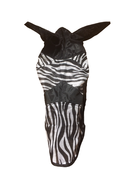 * SALE* Mesh Zebra Print Fly Mask Ears & Nose Full Face, UV Protection F/C/P